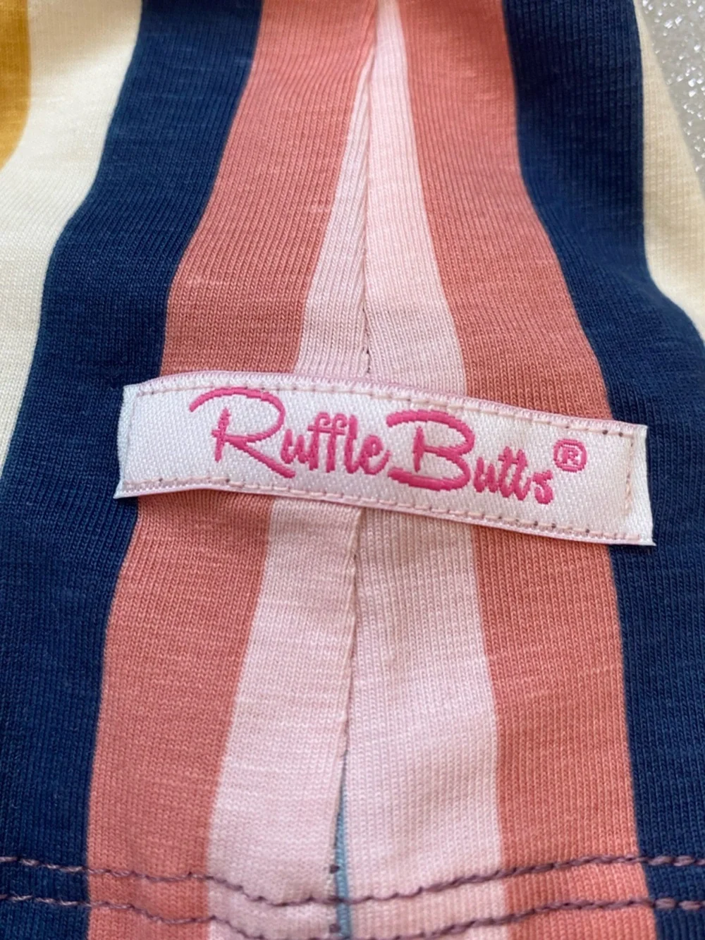 NWT RuffleButts Enchanted Rainbow Stripe Long Sleeve Top & Jogger Set girls 3-6M
